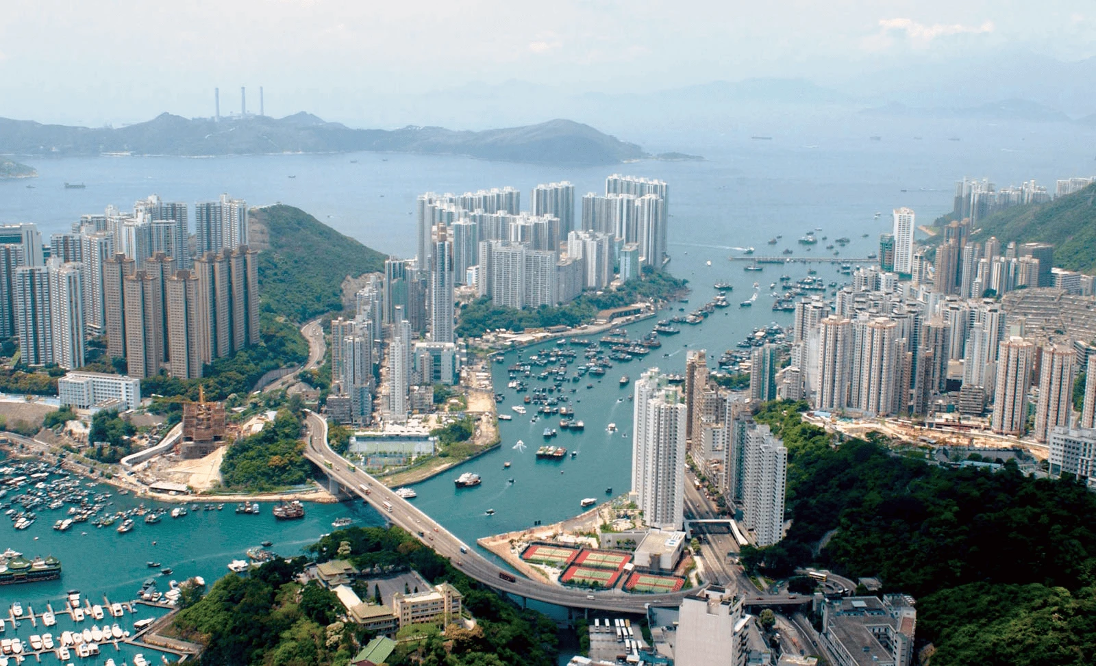 Aerial view of the Southern District harbour